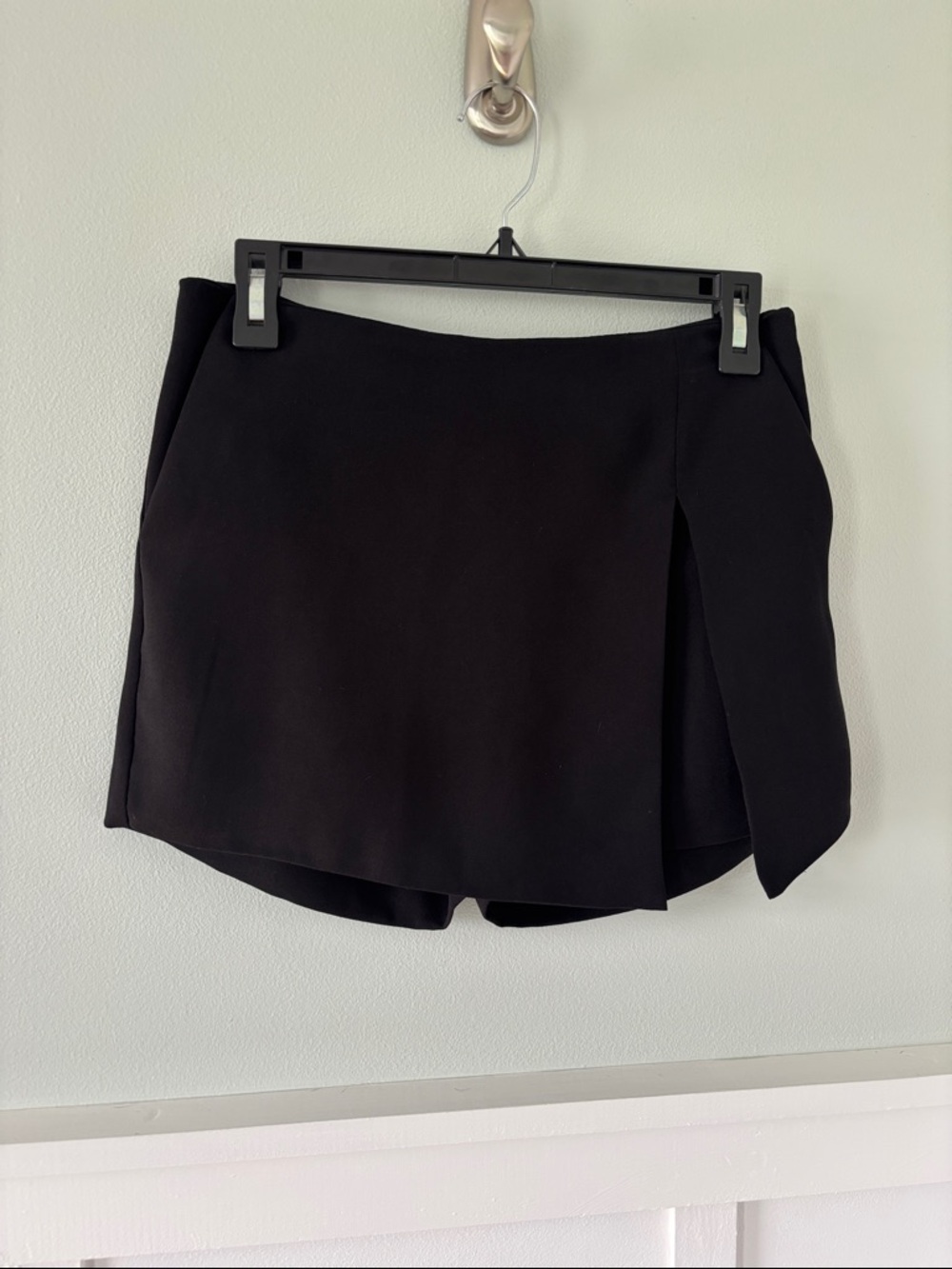 Express Black Overlap-Front Skort